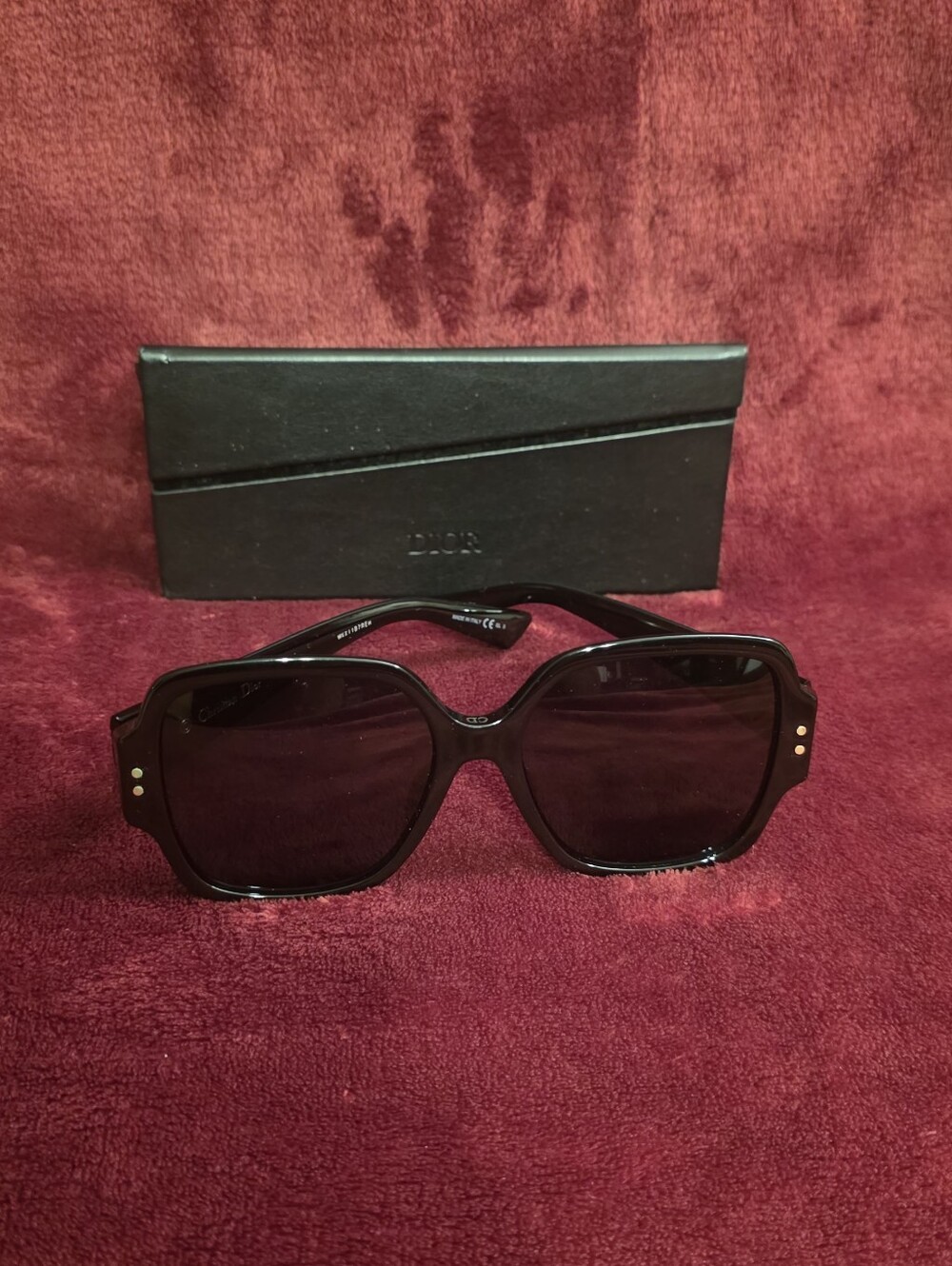 Dior Oversized Black Women's Sunglasses with Gold Accents